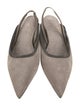 Brunello Cucinelli Suede Beaded Accents Slingback Flats