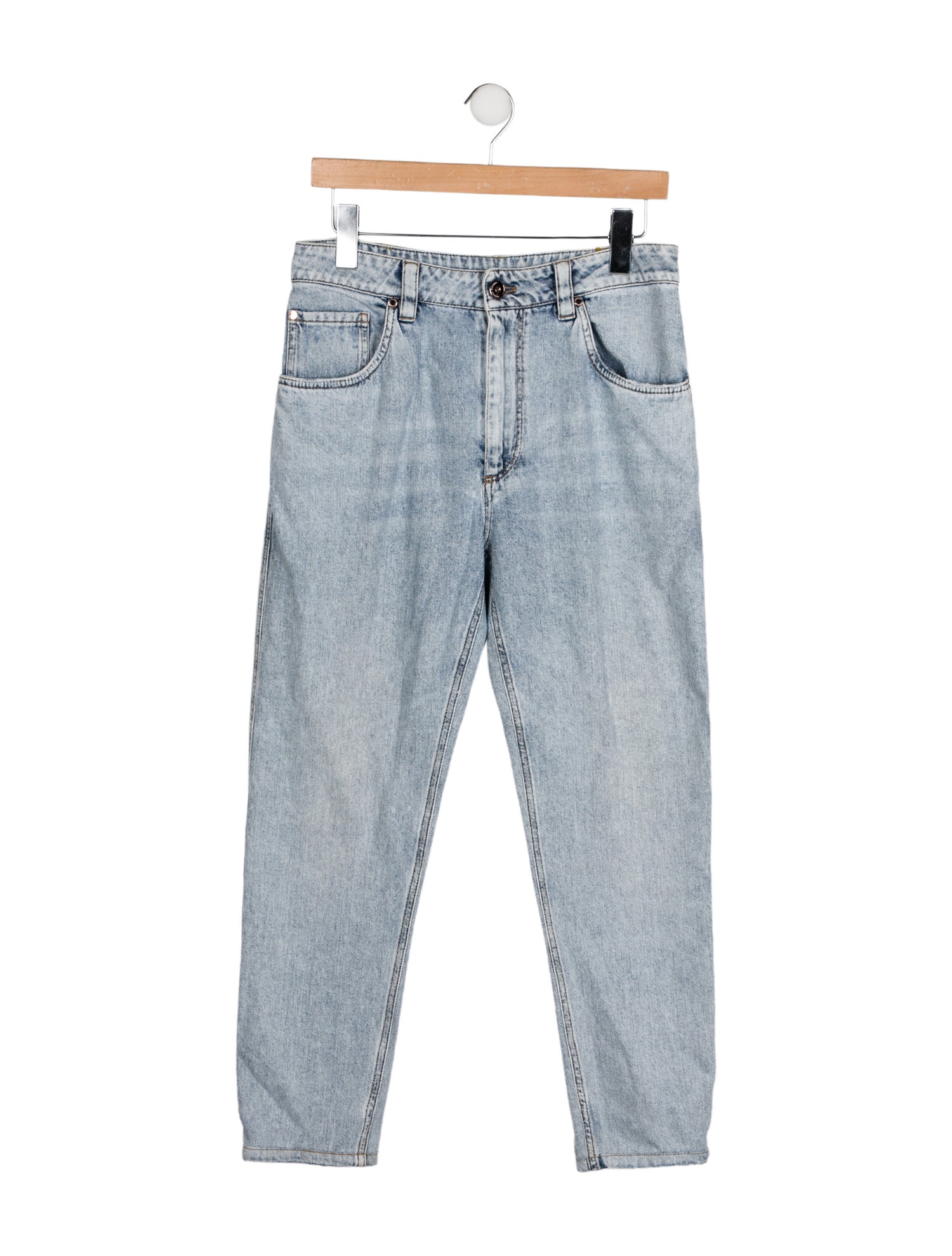 Brunello Cucinelli High-Rise Straight Leg Jeans