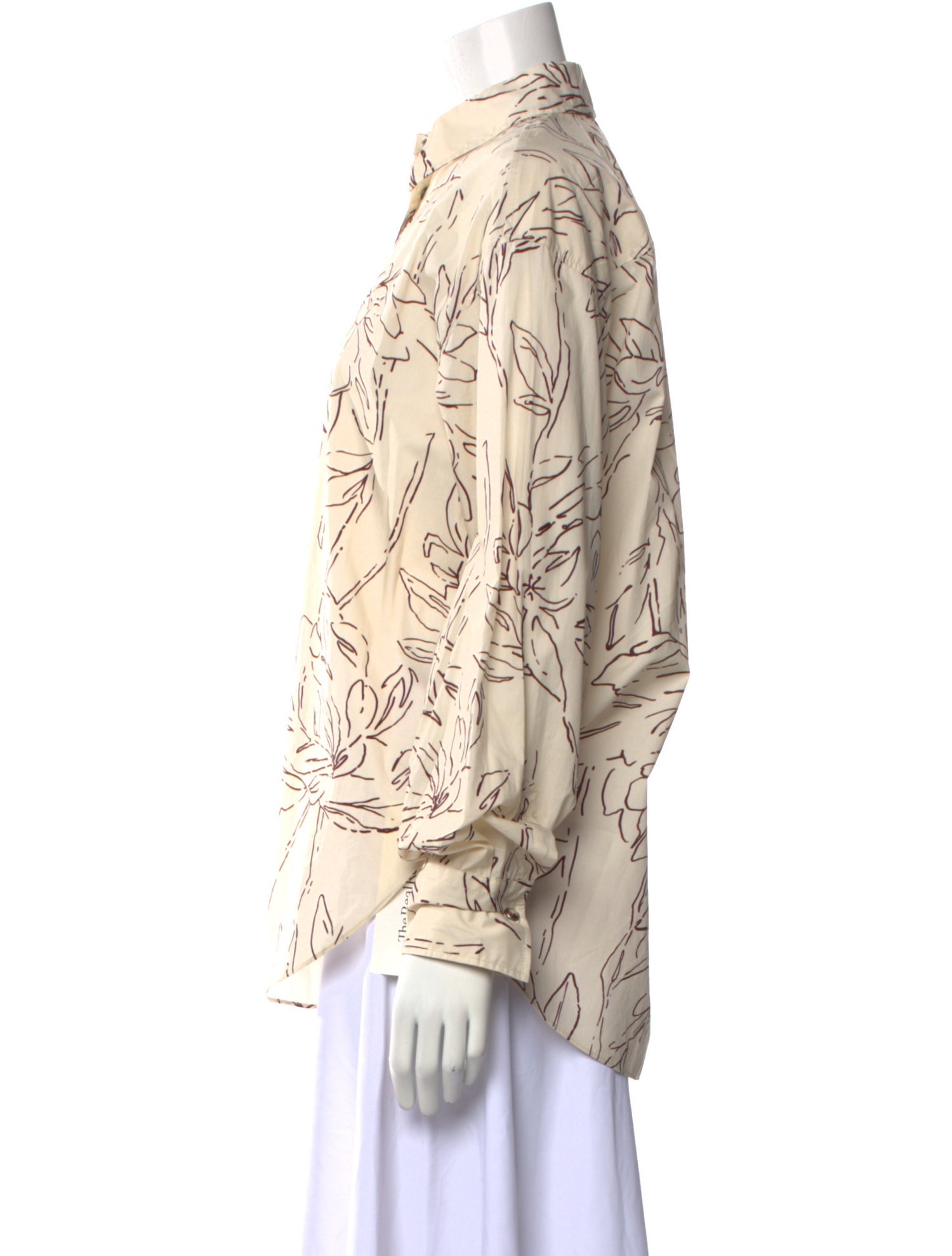 Brunello Cucinelli Printed Long Sleeve Button-Up Top