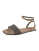 Brunello Cucinelli Suede Beaded Accents Sandals
