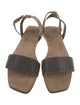 Brunello Cucinelli Suede Beaded Accents Sandals