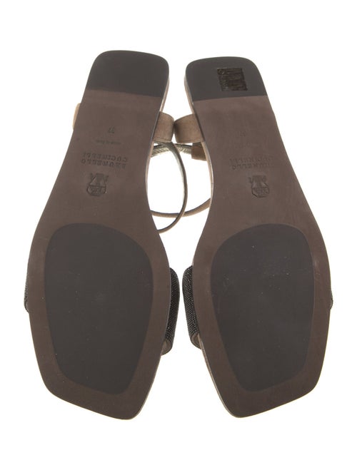 Brunello Cucinelli Suede Beaded Accents Sandals