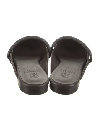 Brunello Cucinelli Leather Beaded Accents Mules