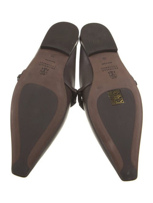 Brunello Cucinelli Leather Beaded Accents Mules