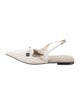 Brunello Cucinelli Leather Beaded Accents Slingback Flats