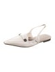 Brunello Cucinelli Leather Beaded Accents Slingback Flats