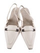 Brunello Cucinelli Leather Beaded Accents Slingback Flats