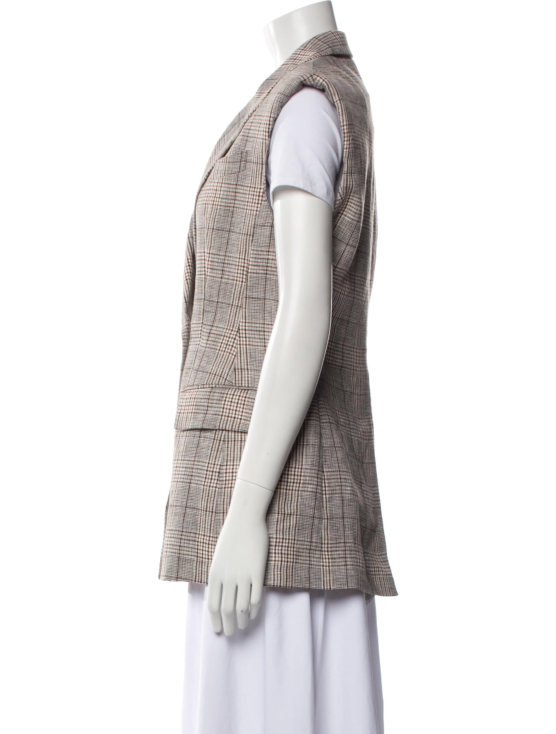Brunello Cucinelli Linen Plaid Print Vest