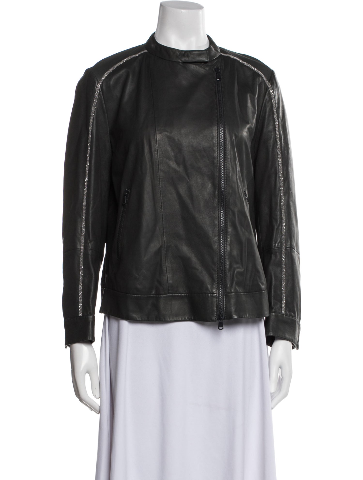 Brunello Cucinelli Leather Biker Jacket