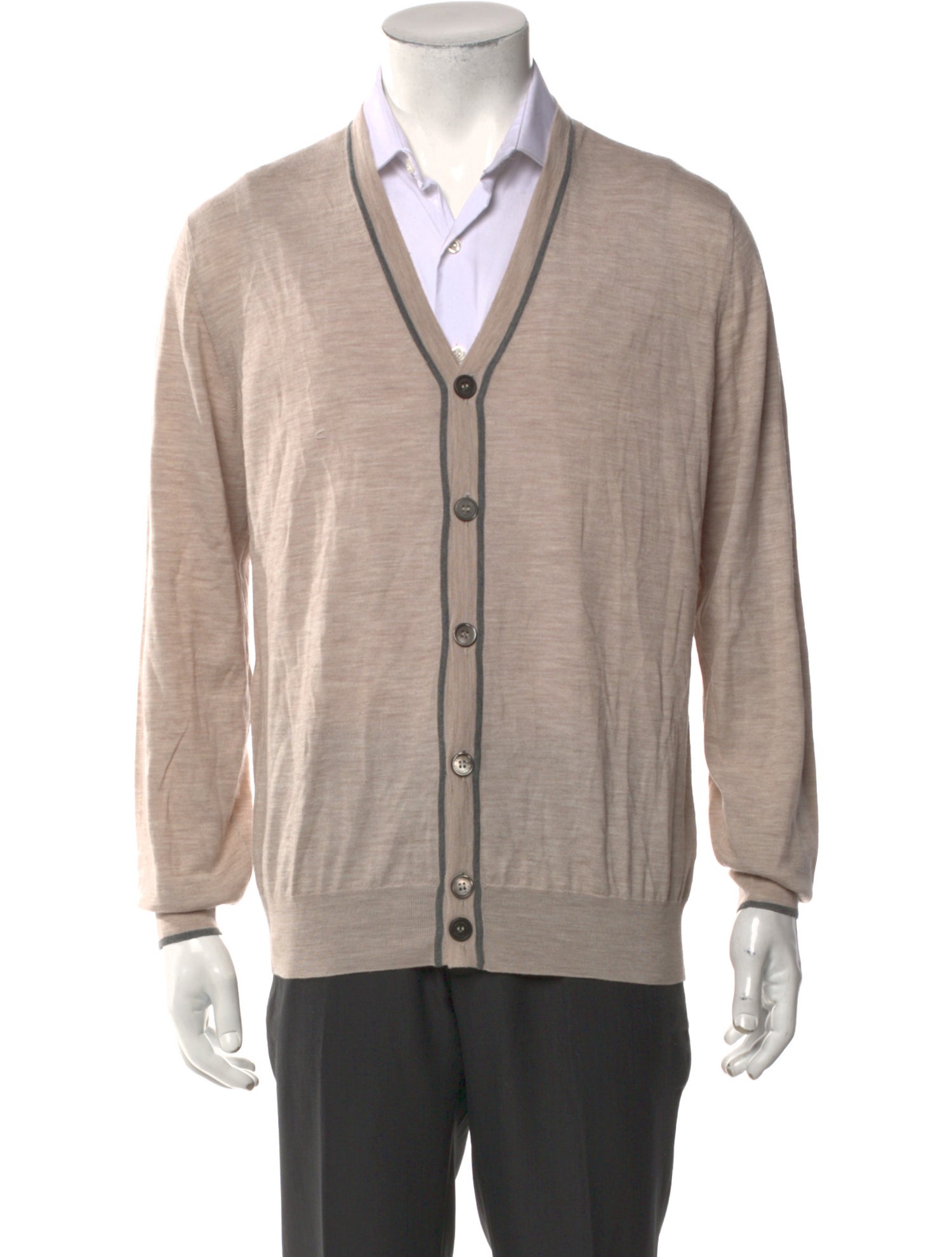 Brunello Cucinelli Virgin Wool Striped Cardigan