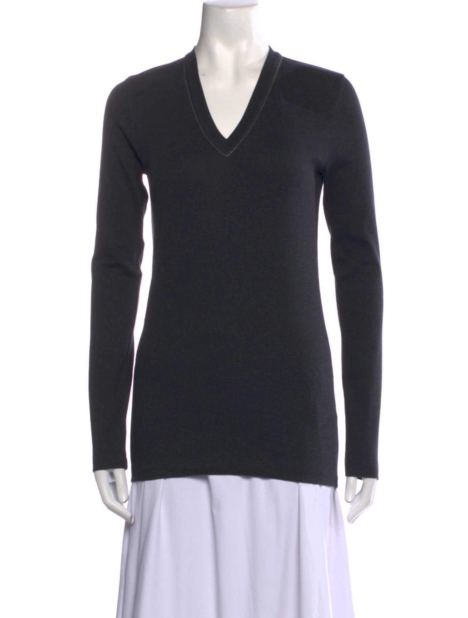 Brunello Cucinelli V-Neck Long Sleeve Top w/ Tags