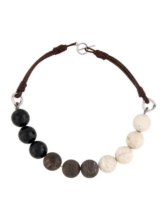 Brunello Cucinelli Stone Bead Strand Choker Necklace
