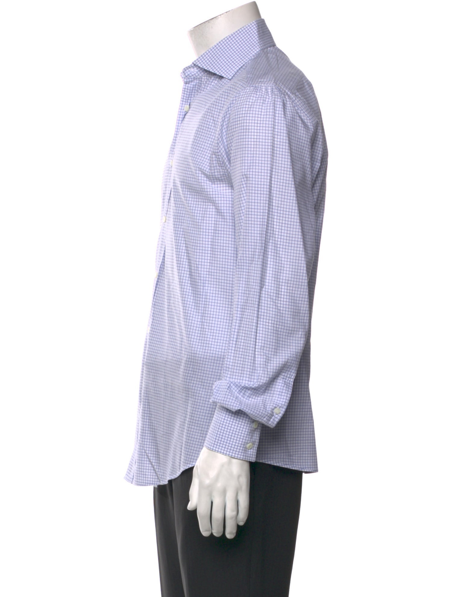 Brunello Cucinelli Plaid Print Long Sleeve Dress Shirt
