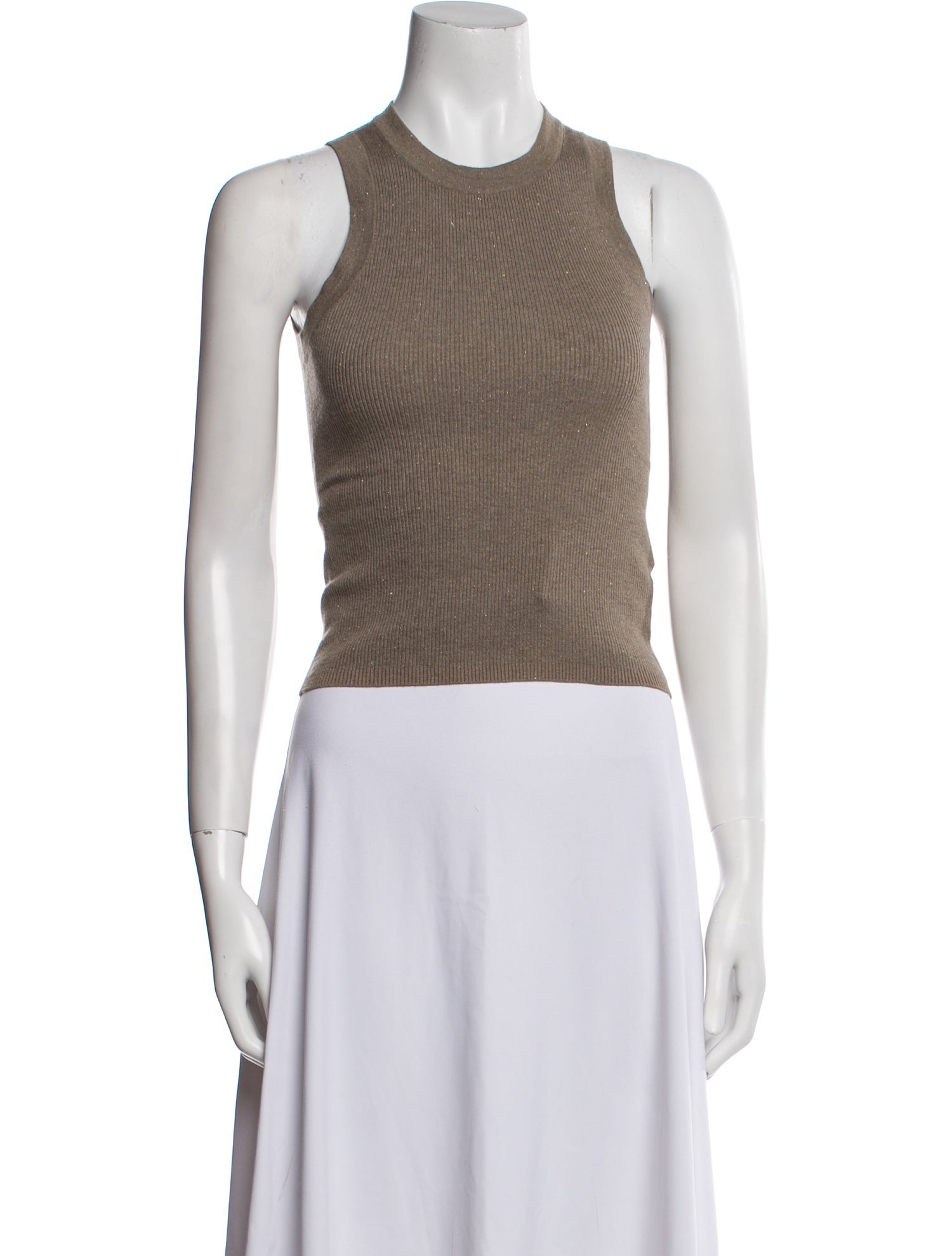 Brunello Cucinelli Cashmere Crew Neck Crop Top