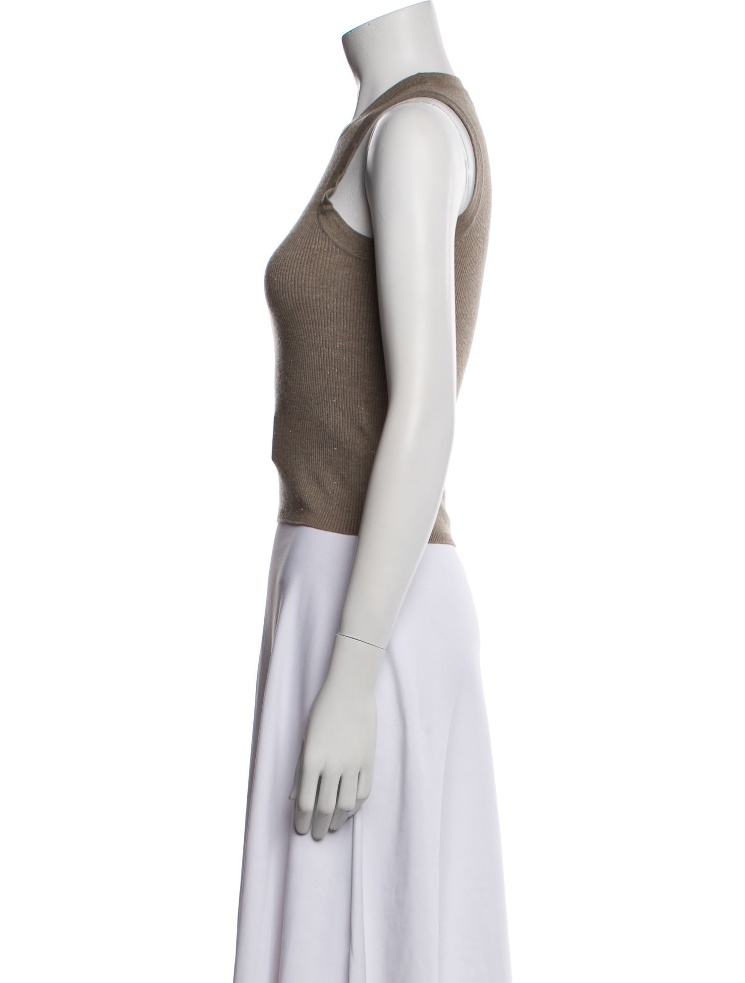 Brunello Cucinelli Cashmere Crew Neck Crop Top