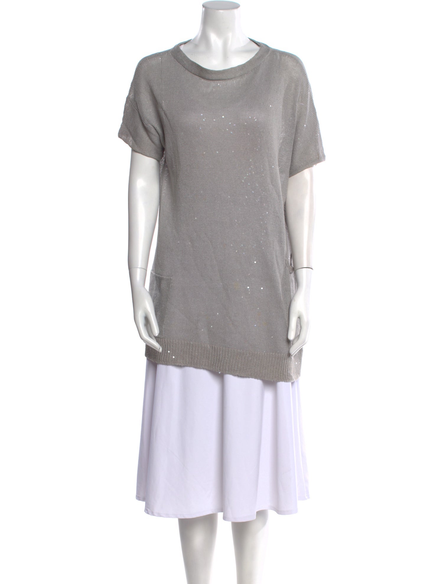 Brunello Cucinelli Linen Scoop Neck Sweater