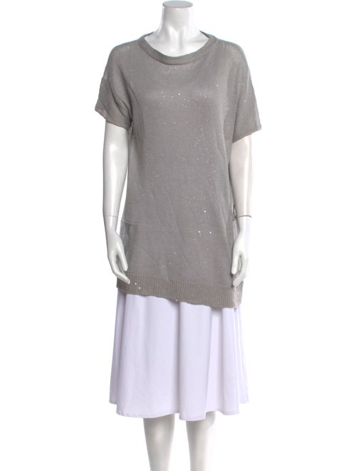 Brunello Cucinelli Linen Scoop Neck Sweater