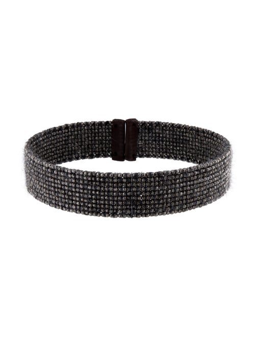 Brunello Cucinelli Beaded Leather & Mohair Choker Necklace