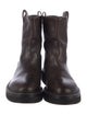 Brunello Cucinelli Leather Beaded Accents Combat Boots