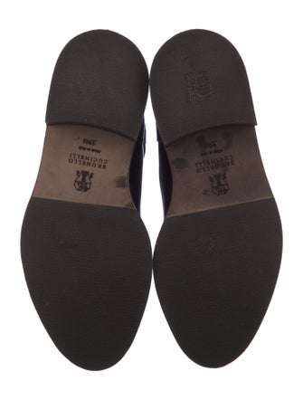 Brunello Cucinelli Leather Beaded Accents Combat Boots