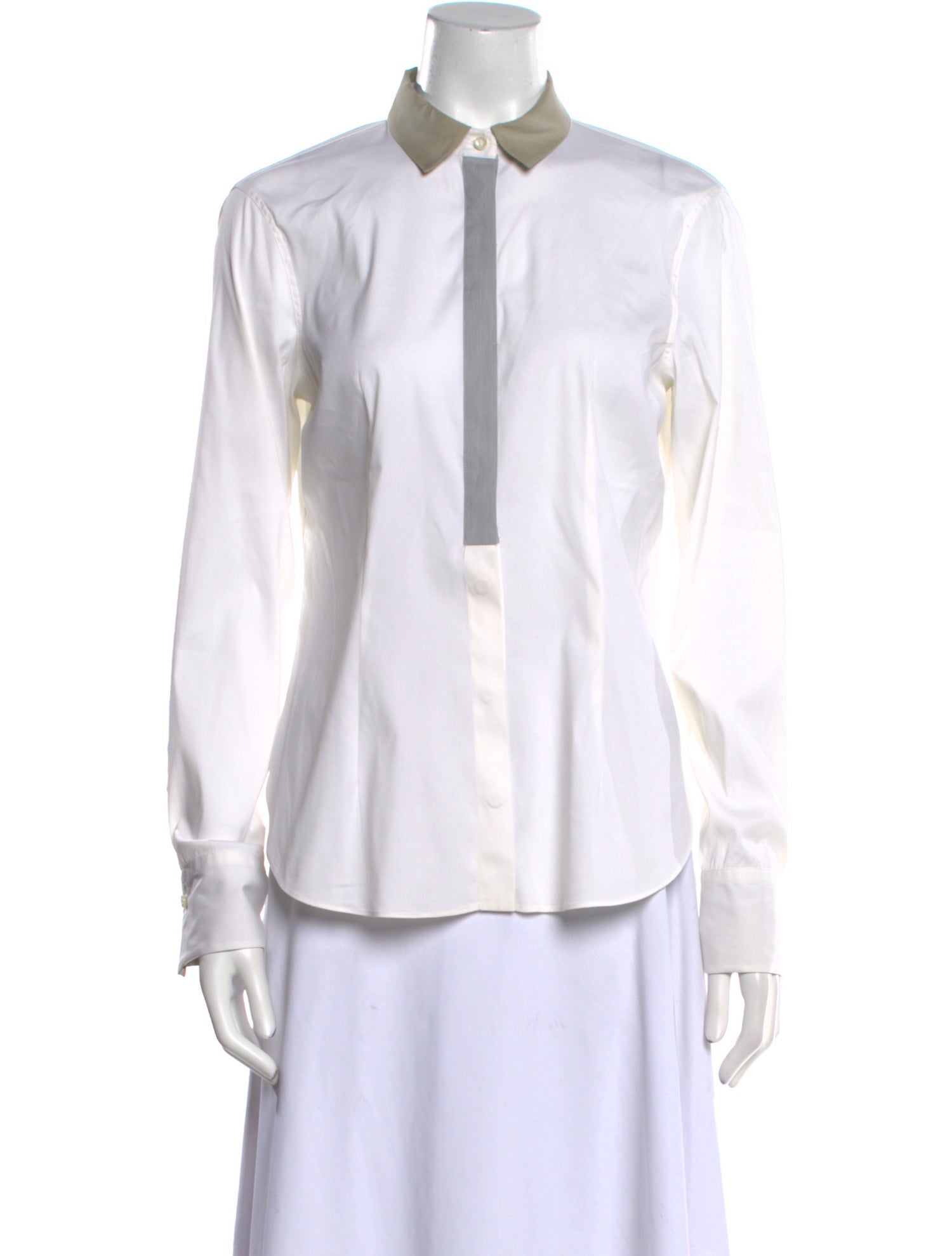 Brunello Cucinelli Long Sleeve Button-Up Top
