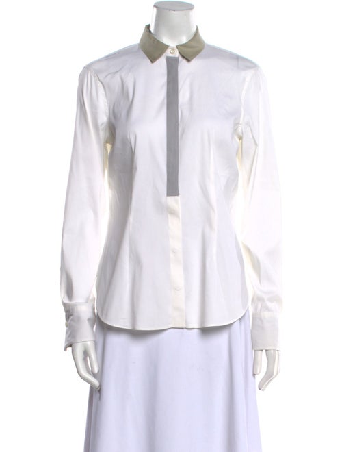 Brunello Cucinelli Long Sleeve Button-Up Top