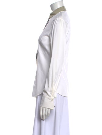 Brunello Cucinelli Long Sleeve Button-Up Top