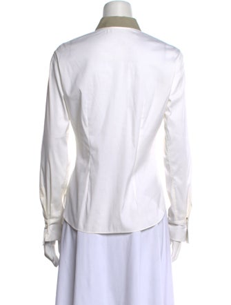 Brunello Cucinelli Long Sleeve Button-Up Top