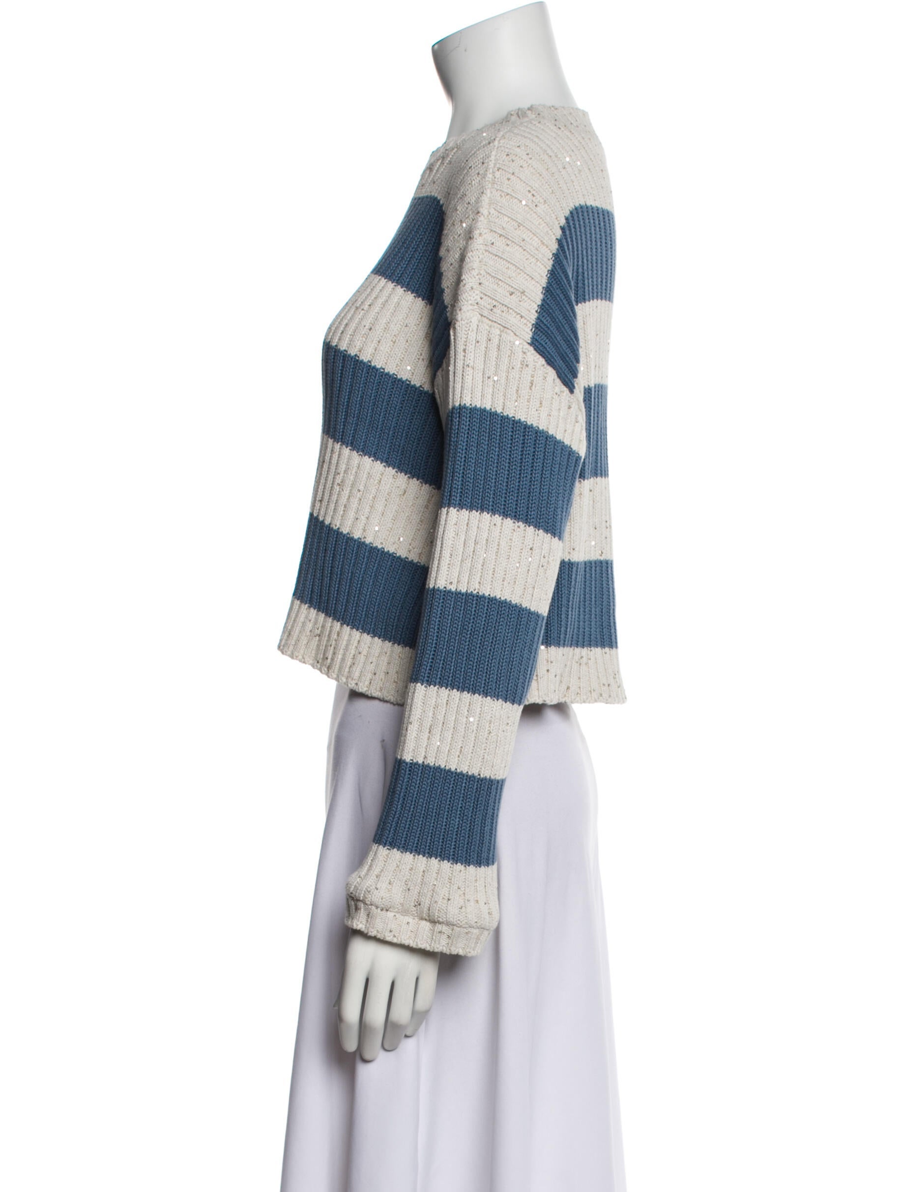 Brunello Cucinelli Striped Crew Neck Sweater