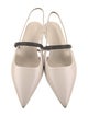 Brunello Cucinelli Monili Leather Slingback Flats