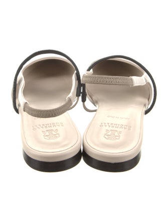 Brunello Cucinelli Monili Leather Slingback Flats