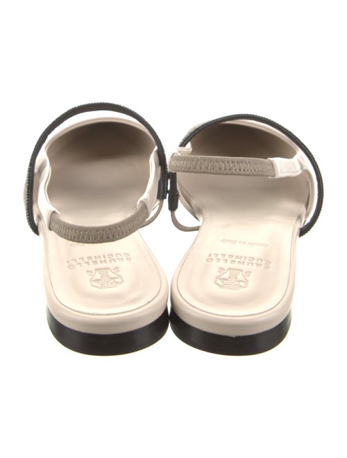 Brunello Cucinelli Monili Leather Slingback Flats