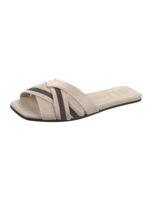Brunello Cucinelli Monili Leather Slides