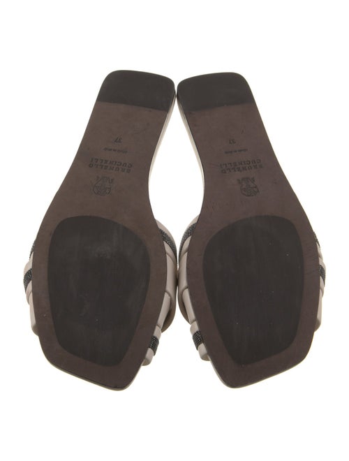Brunello Cucinelli Monili Leather Slides