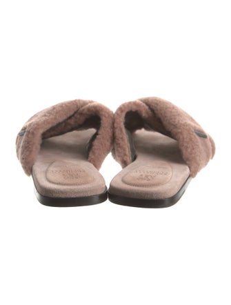 Brunello Cucinelli Monili Shearling Slides