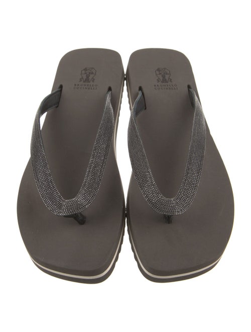 Brunello Cucinelli Monili Rubber Flip Flops