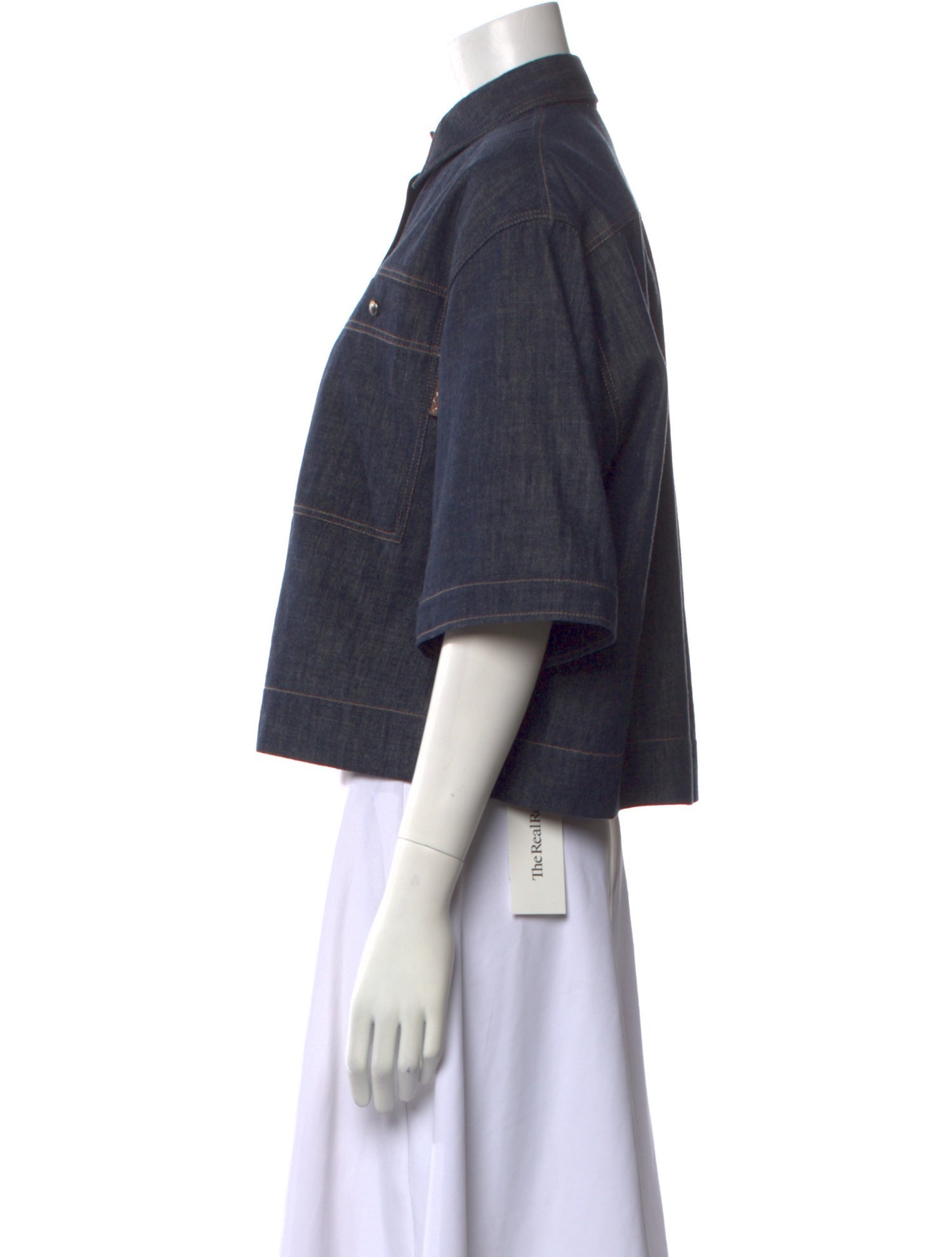 Brunello Cucinelli Short Sleeve Button-Up Top w/ Tags