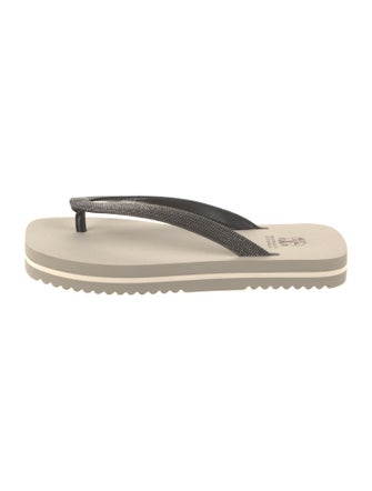 Brunello Cucinelli Monili Rubber Flip Flops