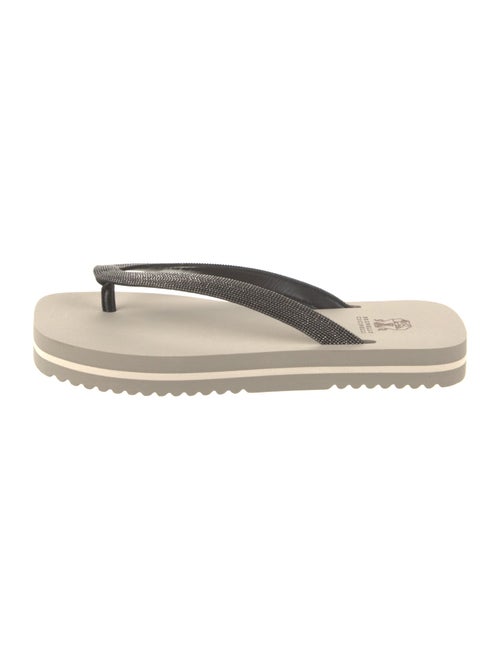 Brunello Cucinelli Monili Rubber Flip Flops