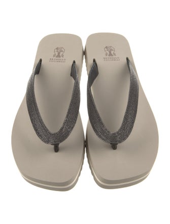 Brunello Cucinelli Monili Rubber Flip Flops