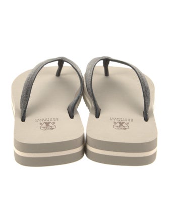 Brunello Cucinelli Monili Rubber Flip Flops
