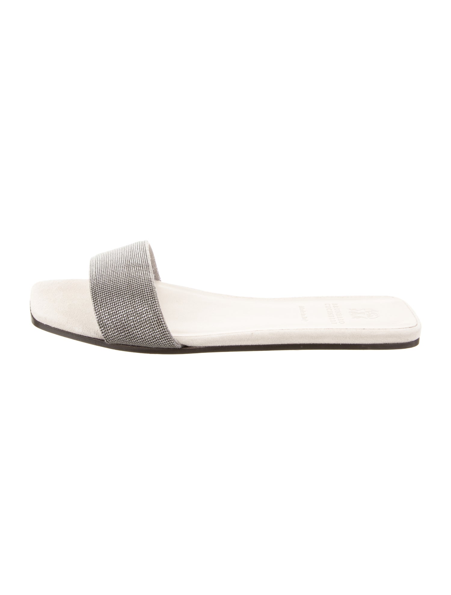 Brunello Cucinelli Monili Leather Slides