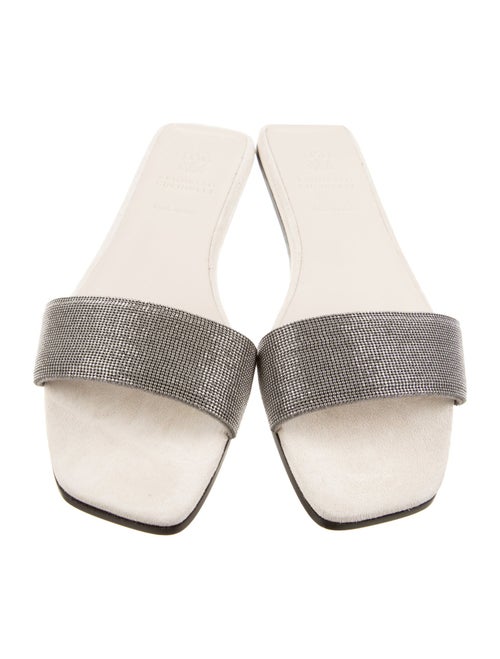 Brunello Cucinelli Monili Leather Slides