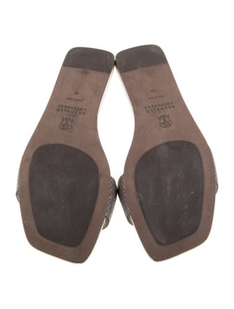Brunello Cucinelli Monili Leather Slides