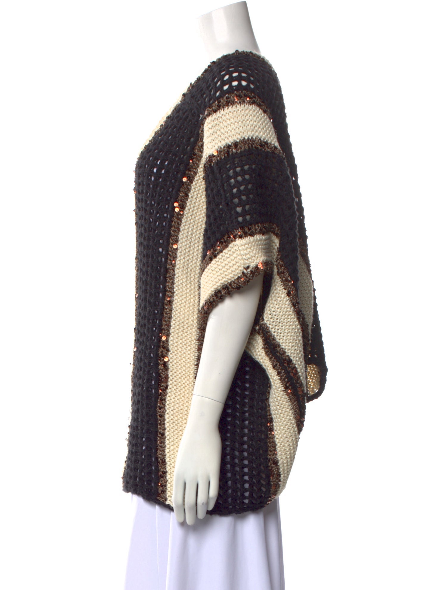 Brunello Cucinelli Printed V-Neck Sweater w/ Tags