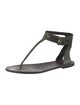 Brunello Cucinelli Leather T-Strap Sandals