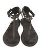 Brunello Cucinelli Leather T-Strap Sandals