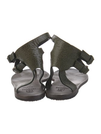 Brunello Cucinelli Leather T-Strap Sandals