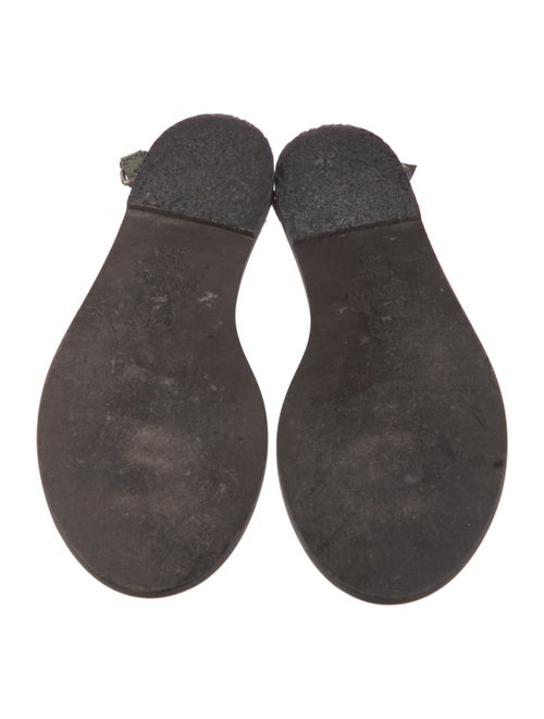 Brunello Cucinelli Leather T-Strap Sandals