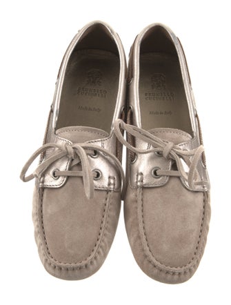Brunello Cucinelli Monili Suede Moccasins